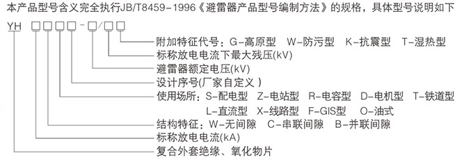 可卸式避雷器型號含義